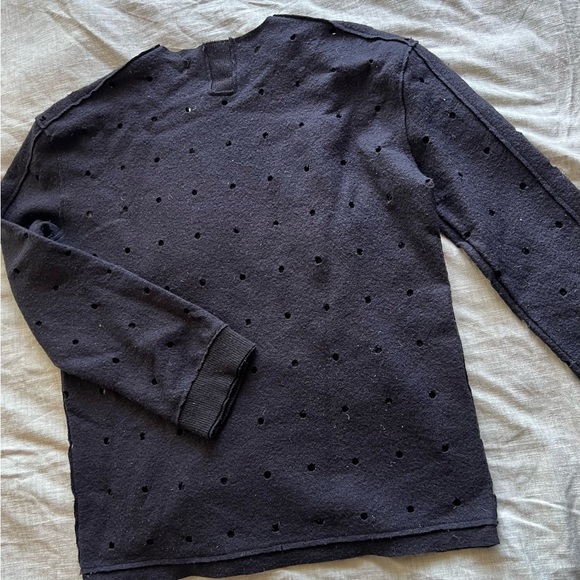 ITALIAN LUXURY BRAND -DAMIR DOMA -BLACK SWEATER-UNISEX-100% COTTON NEW (no tags) - Picture 3 of 8